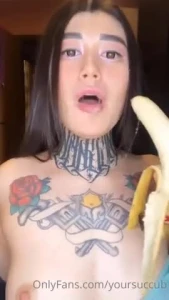 Y0ursuccub Banana Sucking Video