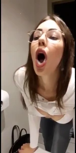 Sexy girl eats cum