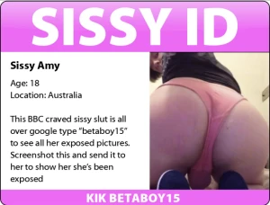 Screenshot her ID card and send it to kik betaboy15 to expose her as the sissy slut she is