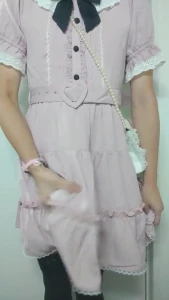 Masturbating in cute dress 1