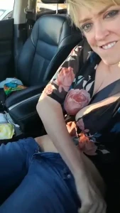 MILF masturbating in public