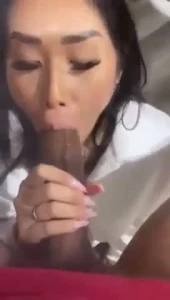 Asian girl sucking bbc