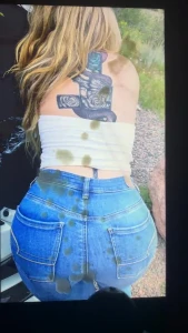 Hot Blonde Tight Ass in Jeans Cum Tribute 