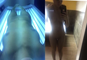 marlyn flashing in the gym and tanning bed 2201234