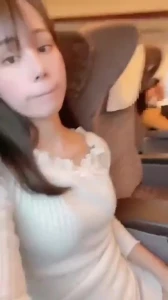 Asian Cutie Fingers Herself On A Train