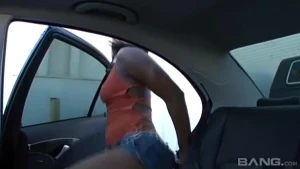 White Dude Fucks Hot Black Chick in A Car