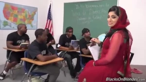 Sexy Indian Teacher Fucks Her Black Students