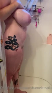 huge tits shower