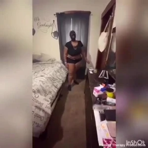 Ebony BBW intruder gets banged and throated