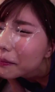 Asian Facial Completely Covered in Cum