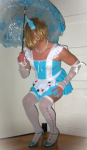 Me Cindy Cross crossdressed as sissy Alice in Wonderland