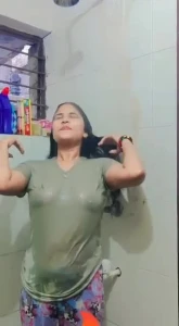 Indian Bhabhi&#039;s see-through wet t-shirt video part 2 3370208