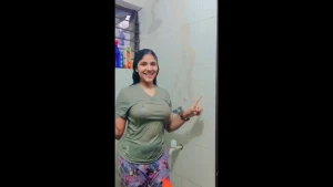 Indian Bhabhi&#039;s see-through wet t-shirt video part 2 3370220