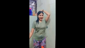 Indian Bhabhi&#039;s see-through wet t-shirt video part 2 3370226