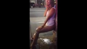 sexy white girl public urination