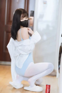 Petite cute Asian girl with white stockings 3551375