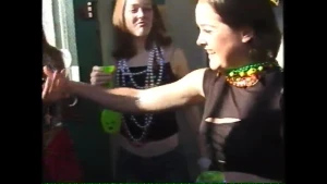 As part of my celeb collection, ultramarathoner Jenn S shows off her little titties at mardi gras