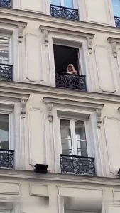 Busty blonde in paris