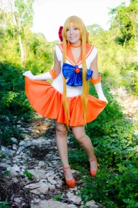 Sailor Venus strips naked in nature