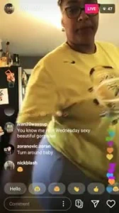 BBW star Judys_Donk live on IG doing early morning duties