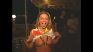 GGW  video taped Brandie W showing her tits before, during, and after the wet t-shirt contest