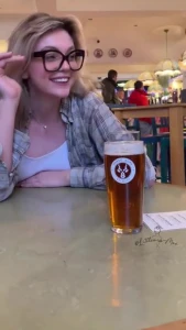 Cute Babe Flashes Tits in the Pub