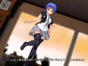 Anime Schoolgirl gives demon footjob