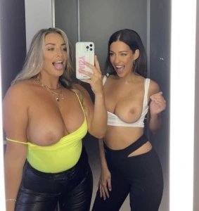 Amature babes showing off big tits. Blonde or brunette?