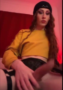 Sexy teen trans Olympia stroking