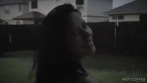 Latina sex in the rain