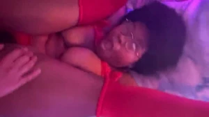 Freaky ebony nerd with big tits 4259124