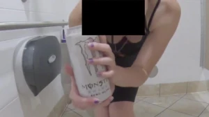 Taking a full can of Monster in a public bathroom