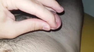 Playing with my precum at night