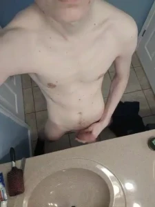 Slapping my soft cock on the counter